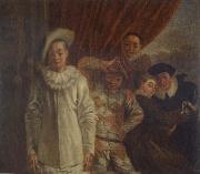 Jean-Antoine Watteau Harlequin,Pierrot and Scapin Germany oil painting artist